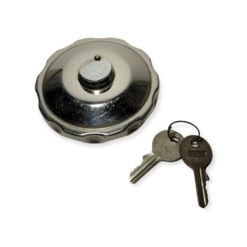 Tankdop Blau chrome met slot 42mm